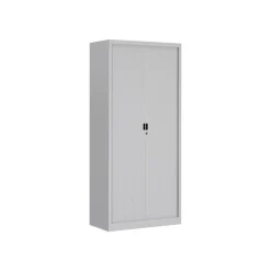 Armoire haute monobloc Class 900 - 180 x 90 x 43 cm - corps et rideaux gris