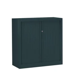 Armoire mi-haute monobloc à rideaux ETIC - 100 x 120 cm - anthracite