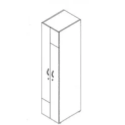 Armoire vestiaire 2 portes - H185 x L40 x P52 cm - Hêtre