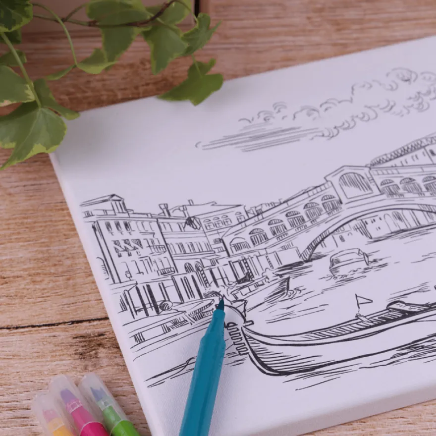Artist Canvas Venice (toile sur chevalet avec 6 feutres)