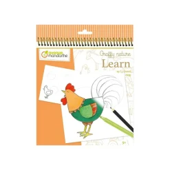 Avenue Mandarine Graffy Nature - Livre à colorier - 200 x 255 mm - 24 feuilles / 48 pages - ferme - couverture orange