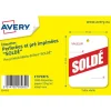 Avery - 1000 étiquettes perforées pré-imprimées Soldé - 49 x 65 mm - Blanc/Rouge