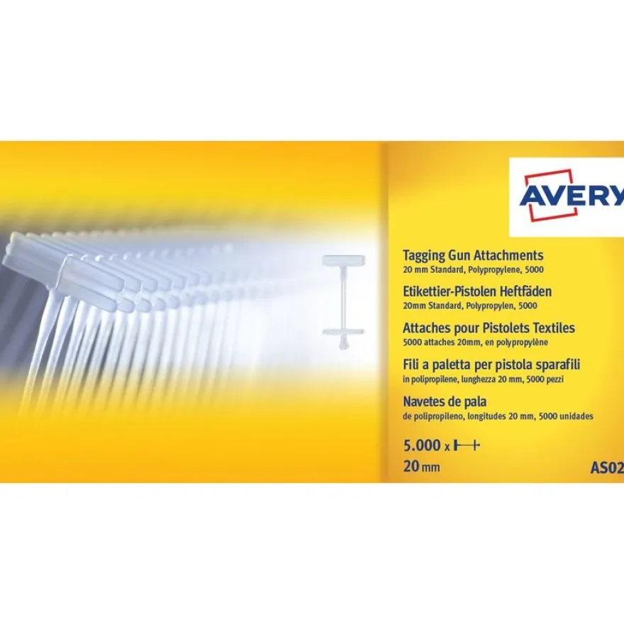 Avery - 5000 Attaches standard pour pistolet textile - 20 mm