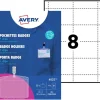 Avery - 25 Badges à clip + 32 étiquettes imprimables - 60 x 90 mm