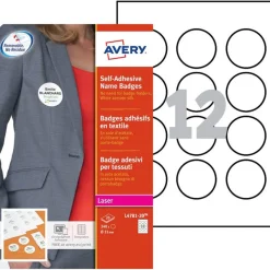 Avery - 240 badges adhésifs ronds pour étiquettes laser - diamètre 51 mm