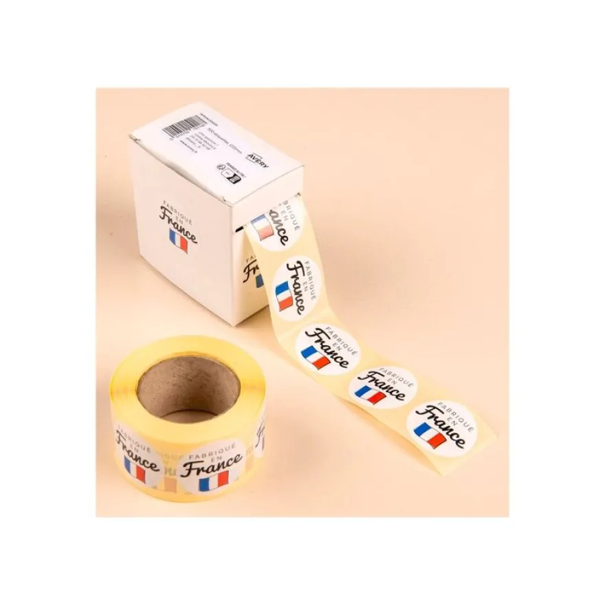 Avery - 500 Etiquettes Fabriqué en France - Adhésif décoratif - rond - 35 mm diametre - papier