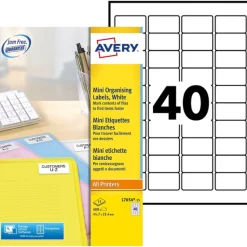 Avery - 600 Mini Étiquettes multi-usages blanches - 45,7 x 25,4 mm - Impression laser - réf L7654-15