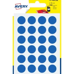 Avery - 168 Pastilles adhésives - bleu - diamètre 15 mm