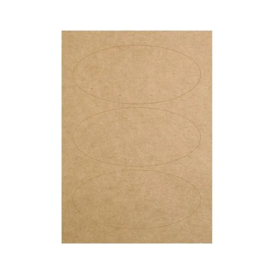 Avery - 18 Étiquettes adhésives ovales kraft - 41 x 89 mm