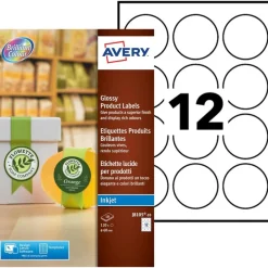 Avery - 120 Étiquettes adhésives rondes blanches - diamètre 60 mm - réf J8105-10