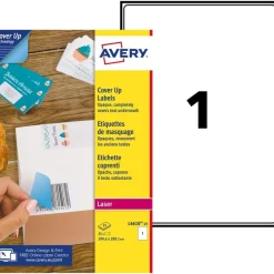 Avery - 25 Étiquettes de masquage blanches - 199,6 x 289,1 mm