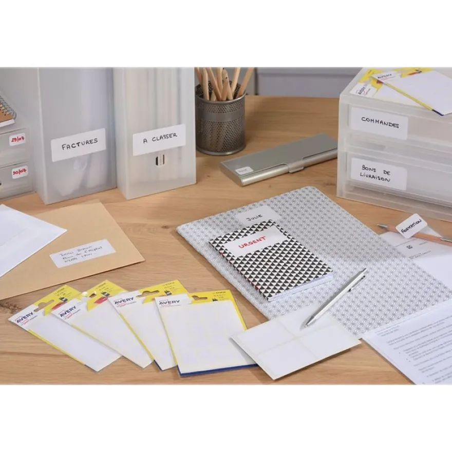 Avery - 21 Étiquettes multi-usages blanches - 34 x 75 mm