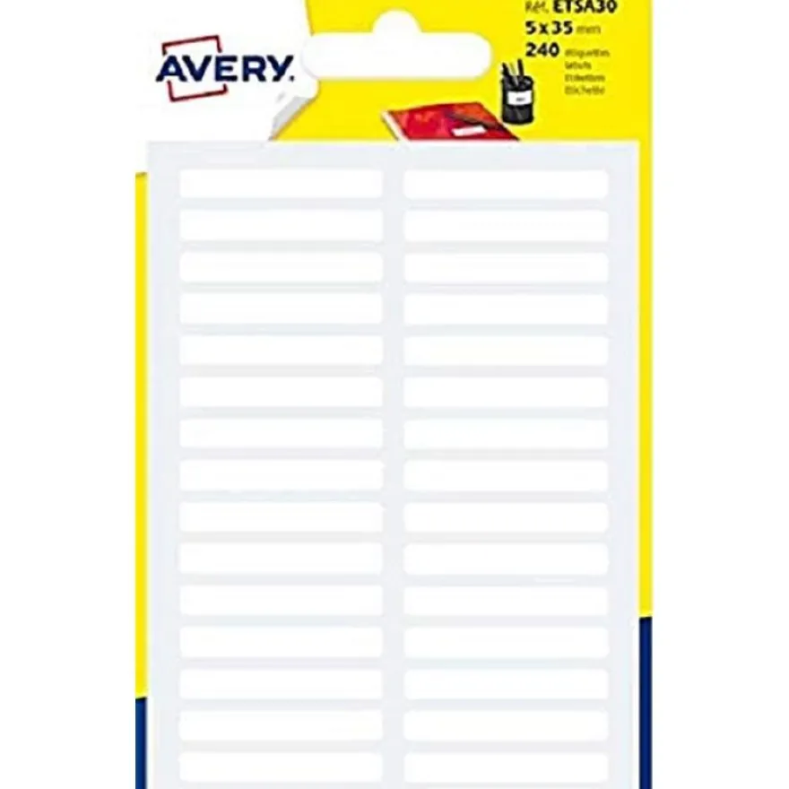Avery - 240 Étiquettes multi-usages blanches - 5 x 35 mm - réf ETSA30