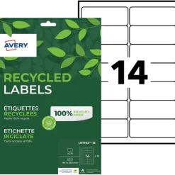 Avery - 210 Étiquettes recyclées blanches - 99,1 x 38,1 mm - Impression laser ou jet d'encre - réf LR7163-15