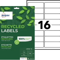 Avery - 240 Étiquettes recyclées blanches - 99,1 x 33,9 mm - Impression laser ou jet d'encre - réf LR7162-15