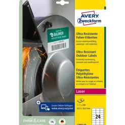 Avery - 240 Étiquettes ultra résistantes blanches - 63,5 x 33,9 mm - Impression laser - réf L7912-10