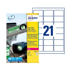 Avery - 420 Étiquettes ultra résistantes blanches - 63,5 x 38,1 mm - Impression laser - réf L7060-20