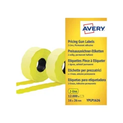 Avery - Boîte de 10 rouleaux de 1200 étiquettes de prix - 26 x 16 mm - jaune