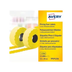 Avery - Boîte de 10 rouleaux de 1500 étiquettes permanentes - 12 x 26 mm - jaune