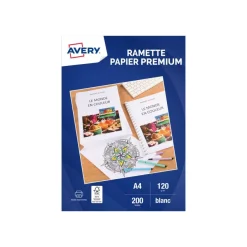Avery - Papier blanc Premium - A4 (210 x 297 mm) - 120 g/m² - Ramette de 200 feuilles