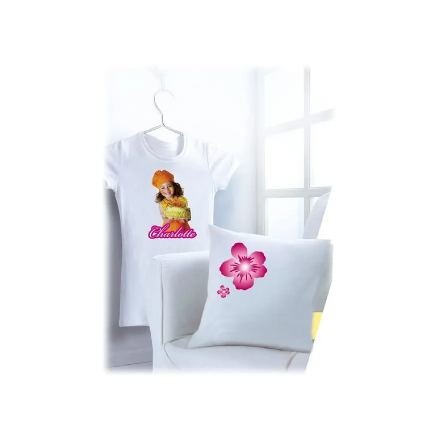 Avery - Papier transfert sur T-shirt/Textile clair - 8 feuilles A4 - impression jet d'encre
