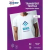 Avery - Papier transfert sur T-shirt/Textile clair - 15 feuilles A4 - impression laser