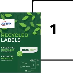 Avery QuickPEEL Recycled Labels LR7167 - Adhésif permanent - blanc naturel - 199.6 x 289.1 mm 100 étiquette(s) (100 feuille(s) x 1 étiquettes adresses