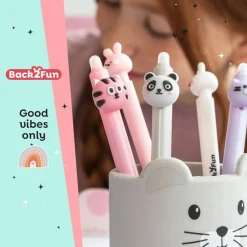 Back 2 Fun - Stylo rigolo à tête de tigre : effaçable - original et parfait pour l’école