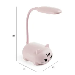 Back2Fun - Mini lampe chat pour enfants - LED douce - col flexible - idéale pour étudier ou comme veilleuse