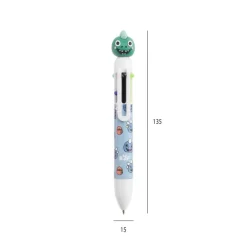 Back2Fun - stylo bleu - 6 couleurs à tête de dinosaure : amusant et pratique pour les enfants