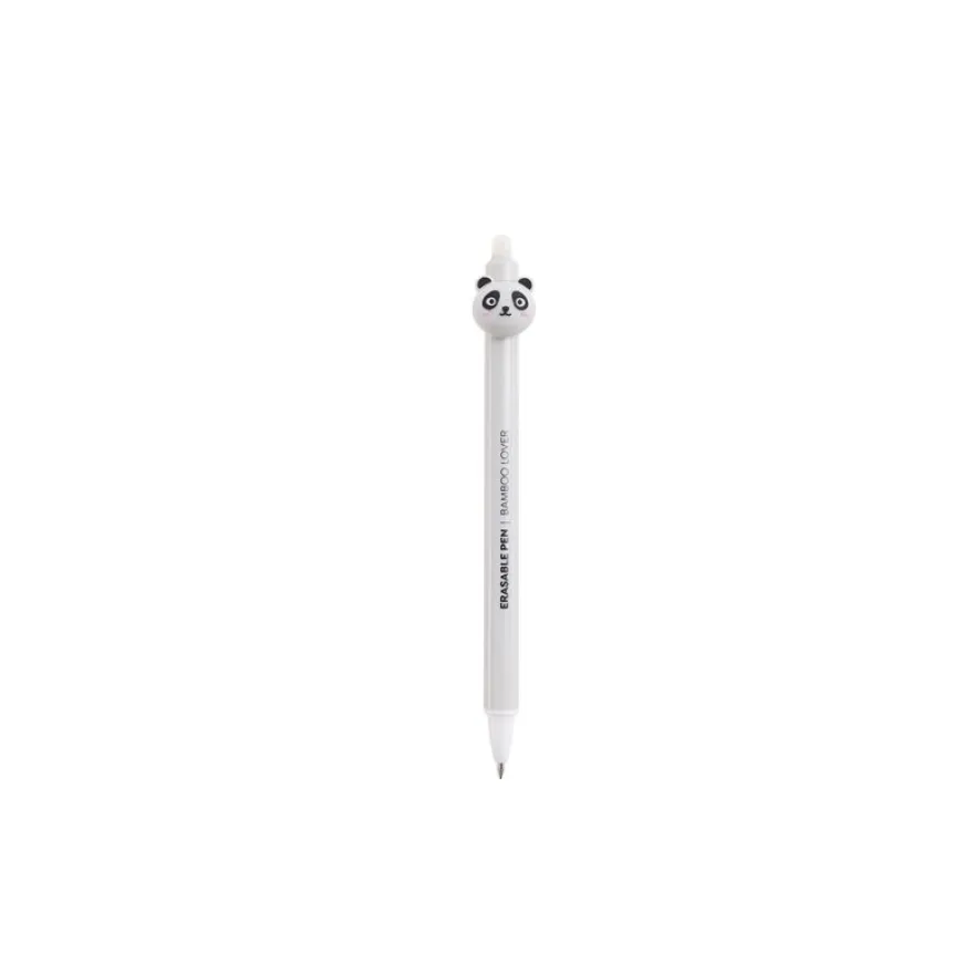 Back2Fun - Stylo effaçable bleu avec tête de panda - compagnon mignon et pratique pour l’école et la maison