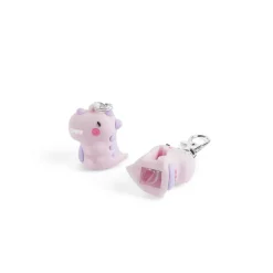 Back2Fun – Taille-crayons en silicone Dinos rose avec porte-clés intégré - idéal pour les enfants
