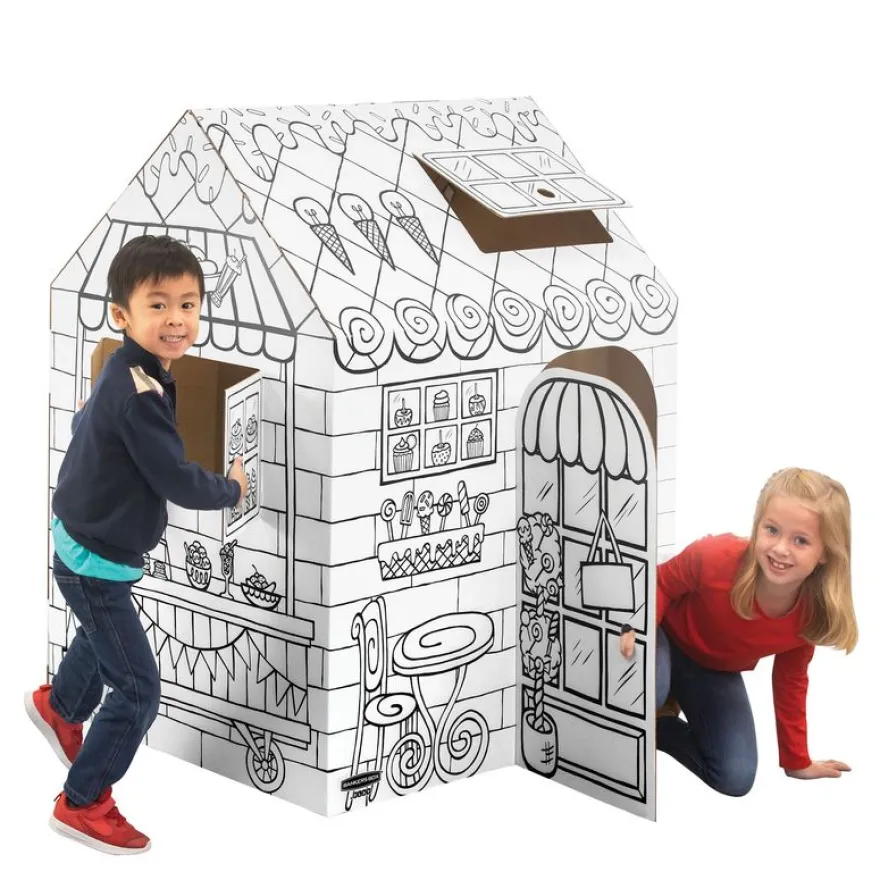 Bankers Box - Maison restaurant en carton ondulé à colorier