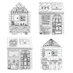 Bankers Box - Maison restaurant en carton ondulé à colorier
