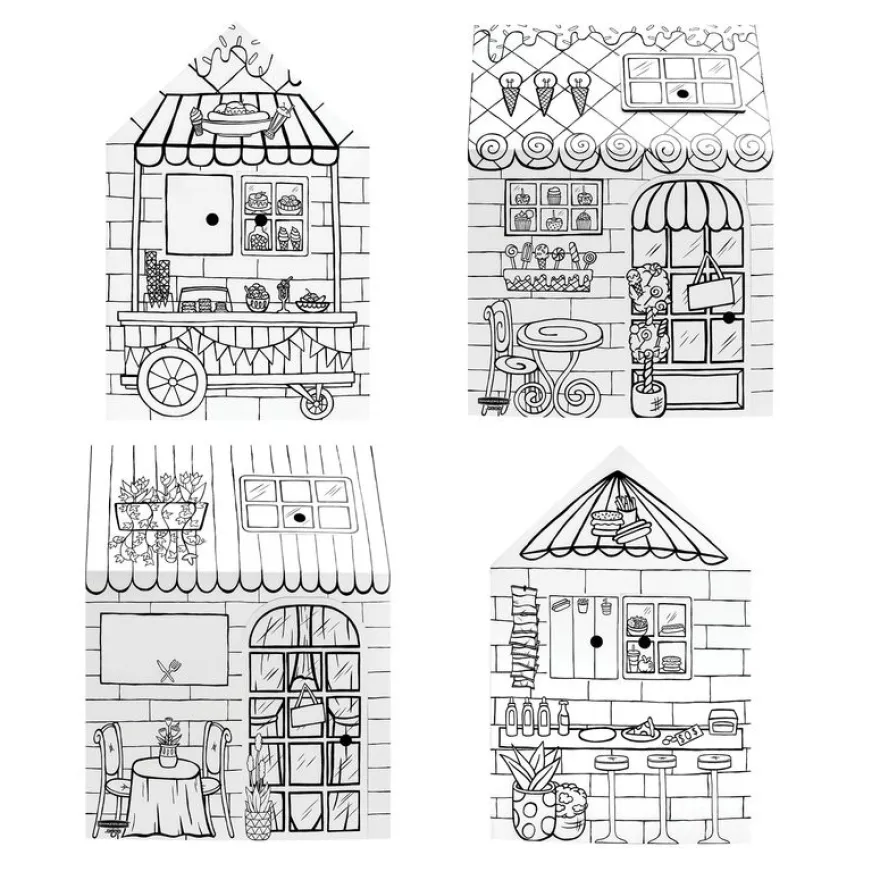 Bankers Box - Maison restaurant en carton ondulé à colorier