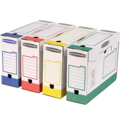 Bankers Box Heavy Duty A4+ - 8 boîtes archives - dos 10 cm - couleurs assorties - Fellowes