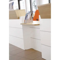 Banque d'accueil en angle à 90° SUNDAY - L83 x H74 x P83 - Chêne