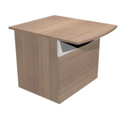 Banque d'accueil module assis MUSA - L80 cm - Merisier arabis/blanc