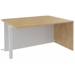 Banque d'accueil Module d'extrémité PMR OLA - L100 x H72,5 x P115 cm - structure blanc perle, plateau chêne clair
