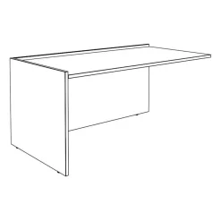Banque d'accueil Module de départ bas OLA - L82,5 x H75,5 x P82,5 cm - structure blanc perle, plateau noyer