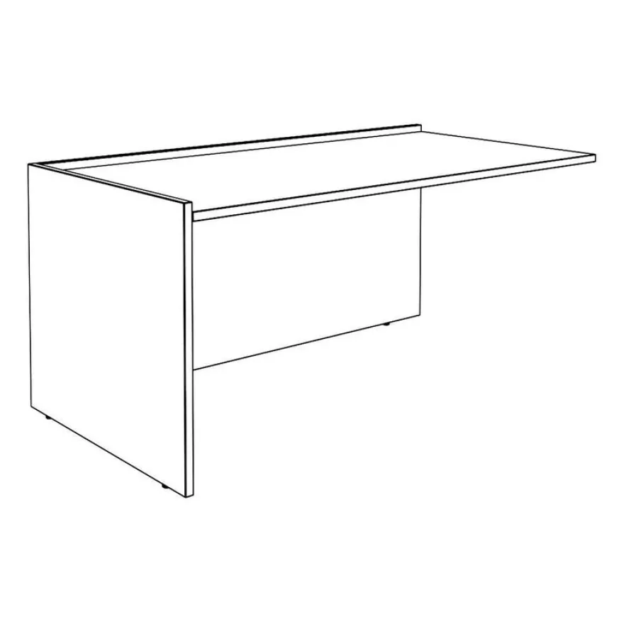 Banque d'accueil Module de départ bas OLA - L82,5 x H75,5 x P82,5 cm - structure blanc perle, plateau noyer