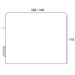 Banque d'accueil Module d'extrémité PMR OLA - L100 x H72,5 x P115 cm - structure carbone, plateau chêne clair