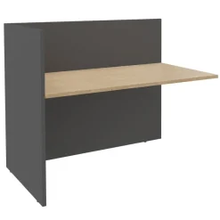 Banque d'accueil Module de départ haut OLA - L122,5 x H112 x P82,5 cm - structure carbone, plateau chêne clair