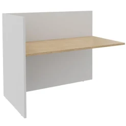 Banque d'accueil Module de départ haut OLA - L82,5 x H112 x P82,5 cm - structure blanc perle, plateau chêne clair