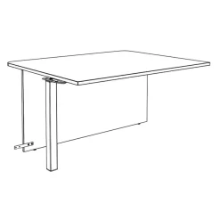 Banque d'accueil Module intermédiaire PMR OLA - L100 x H72,5 x P115 cm - structure carbone, plateau chêne gris