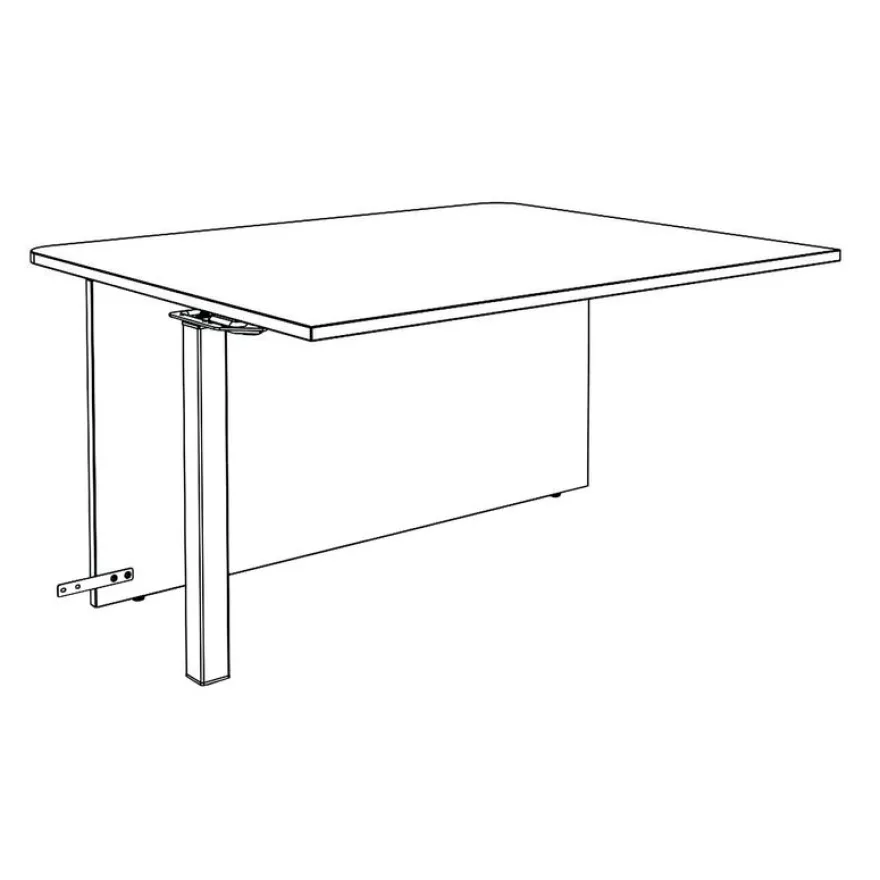 Banque d'accueil Module intermédiaire PMR OLA - L100 x H72,5 x P115 cm - structure carbone, plateau chêne gris