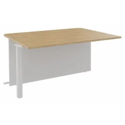 Banque d'accueil Module intermédiaire PMR OLA - L100 x H72,5 x P115 cm - structure blanc perle, plateau chêne clair
