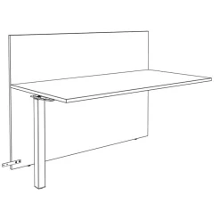 Banque d'accueil Module suivant haut OLA - L80 x H112 x P82,5 cm - structure carbone, plateau chêne clair