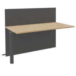 Banque d'accueil Module suivant haut OLA - L80 x H112 x P82,5 cm - structure carbone, plateau chêne clair