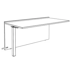 Banque d'accueil Module suivant bas OLA - L120 x H75,5 x P82,5 cm - structure carbone, plateau chêne clair